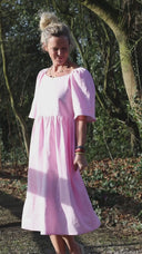 Robe Iloé – Lin rose dragé