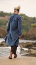 Robe Yuna - velours milleraies bleu officier