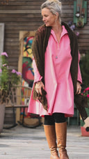 Robe Carole – Velours milleraies Rose Pétale