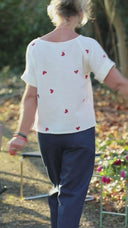 Blouse  Romy – Double gaze de coton blanc cassé coeur