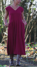 Robe Louison - viscose/lin cerise noire
