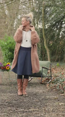 Jupe portefeuille Marie midi - Jean de coton brut