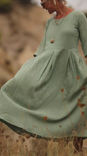 Robe Louisa double gaze de coton vert d'eau