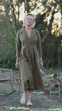 Robe Hazel- Lyocell texturé kaki