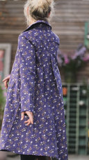 Robe Carole – Velours milleraies Éclats de myosotis