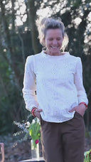 Blouse  Fantine - Coton ivoire brodé relief