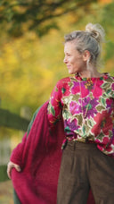 Blouse Janelle – Satin de coton fleuri Toscane