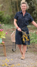 Chemise Honorine - Coton Broderie Ajourée Fleurie marine