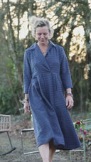 Robe Hazel- Lyocell texturé marine