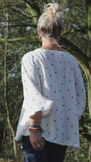 Blouse Annette - Double gaze de coton “Petits Cœurs d’Été”