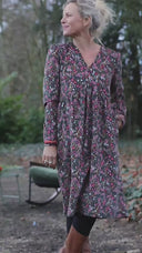 Robe Edonie coupe midi - Velours milleraies champêtre