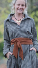 Robe Carole – flanelle de coton à carreaux grisés