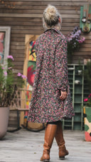 Robe Carole – Velours milleraies fleuri champêtre