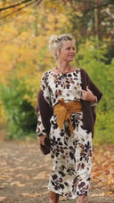 Robe Anaëlle - Viscose fleuri moka