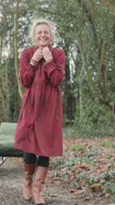 Robe Allegra - Satin de coton Gourmandise moka & rose