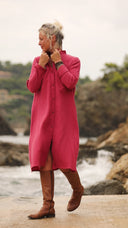 Robe Yuna -  Double gaze de coton grenat