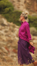 Jupe culotte Margot - lin prune