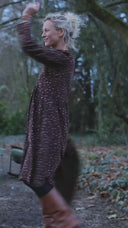 Robe Edonie coupe midi - Velours milleraies Léo choco