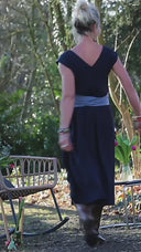 Robe Louison - viscose/lin bleu marine