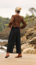 Jupe culotte Margot - sergé de coton noir