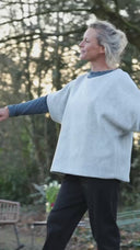 Poncho Pétronille — Laine vierge gris chiné