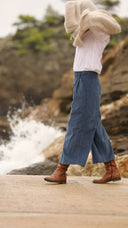 Jupe culotte Margot - velours milleraies bleu officier