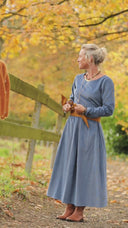 Robe Louisa - velours côtelé bleu officier