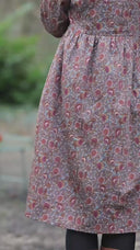 Robe Allegra - Satin de coton fleuri moka