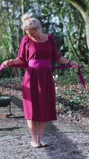 Robe Iloé – Double gaze de coton cerise noire