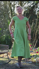 Robe Louison - lin vert pomme