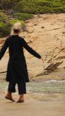 Robe Yuna - velours milleraies bleu marine