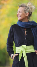 Robe Aurélia - velours côtelé bleu marine