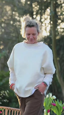 Poncho Pétronille — Jacquard ivoire & doré