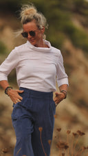 Jupe culotte Margot - velours côtelé bleu océan