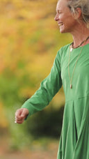 Robe Louisa - velours milleraies vert pomme