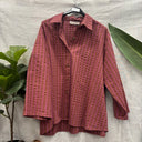 Prototype – Chemise – Coton gaufré rayé – Rose et caramel – XXL – N°024 - Quintessence