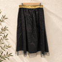 Prototype – Jupe à ceinture dorée – Tulle à pois irisés – Noir – M – N°030 - Quintessence