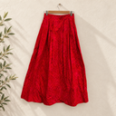 Prototype – Jupe longue – Coton imprimé rose et marron – S – N°118 - Quintessence