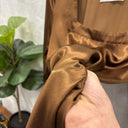 Prototype – Robe à col carré – Tissu satiné – Bronze – S – N°007 - Quintessence