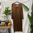 Prototype – Robe à col carré – Tissu satiné – Bronze – S – N°007 - Quintessence