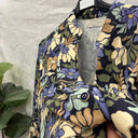 Prototype – Robe à col mao – Tissu imprimé – Marine, violet et ocre – XXL – N°005 - Quintessence