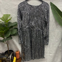 Prototype – Robe à col rond – Tissu à sequins – Argent – S – N°027 - Quintessence