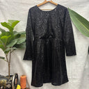 Prototype – Robe à col rond – Tissu à sequins – Noir – S – N°019 - Quintessence