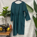 Prototype – Robe longue à col rond – Velours côtelé – Bleu canard – XXL – N°042 - Quintessence