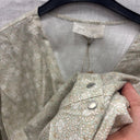 Prototype – Robe longue à col V – Imprimé fleuri – Vert d’eau et écru – XXL – N°044 - Quintessence