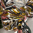 Prototype – Robe longue à col V – Viscose et lin imprimés – Écru multicolore – XS – N°032 - Quintessence