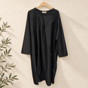Prototype – Robe longue à motifs ton sur ton – Noir – XXL – N°079 - Quintessence