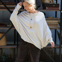 Pull asymétrique Quiterie — maille douce beige - Quintessence