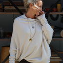 Pull asymétrique Quiterie — maille douce beige - Quintessence