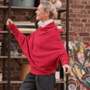 Pull asymétrique Quiterie — maille douce coquelicot - Quintessence